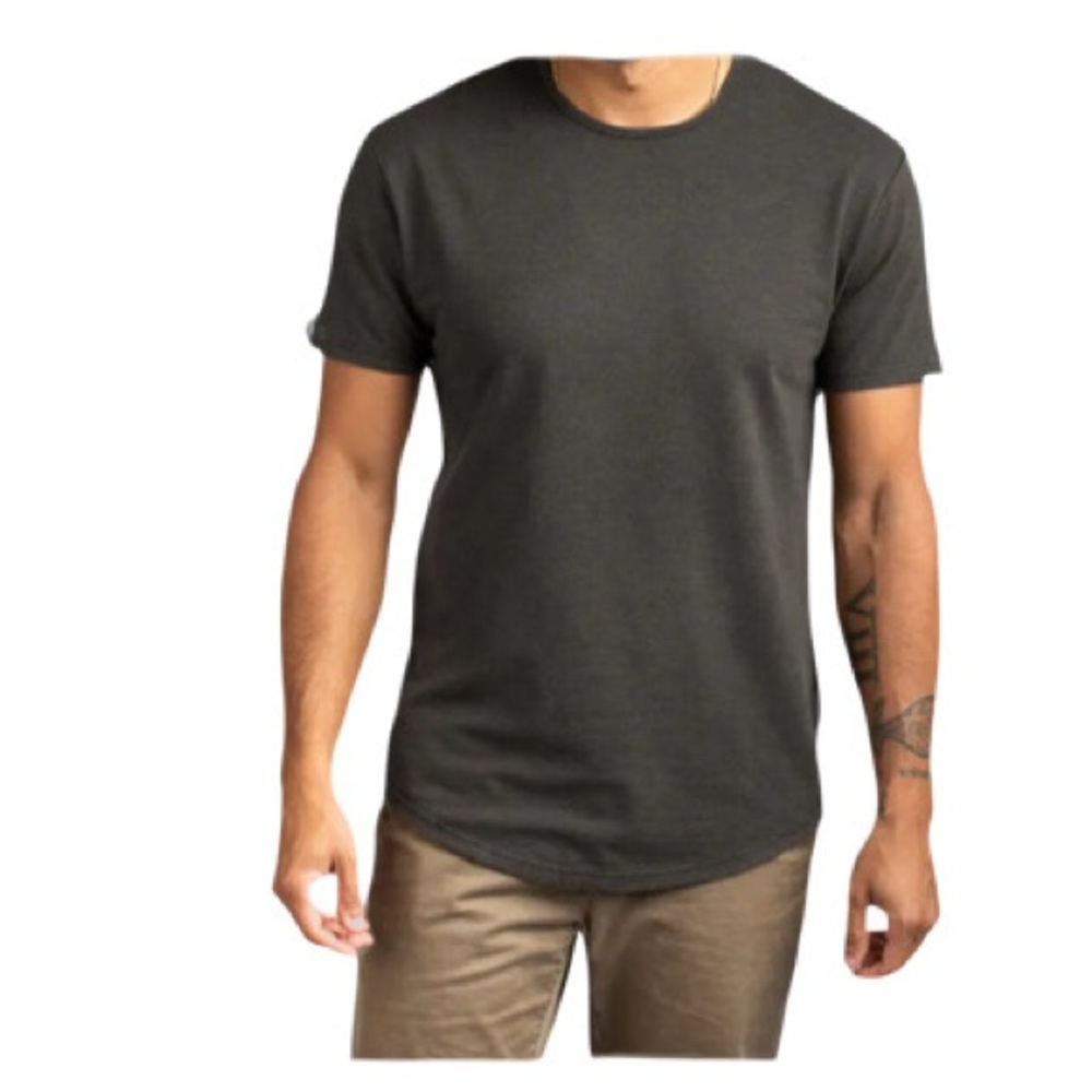 BYLT Basics Black Snow Wash DCSS Size M Drop Cut Short Sleeve Tee T-Shirt Top